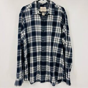 Men’s St Johns Bay Button Up Flannel Shirt Plaid Striped Size XL